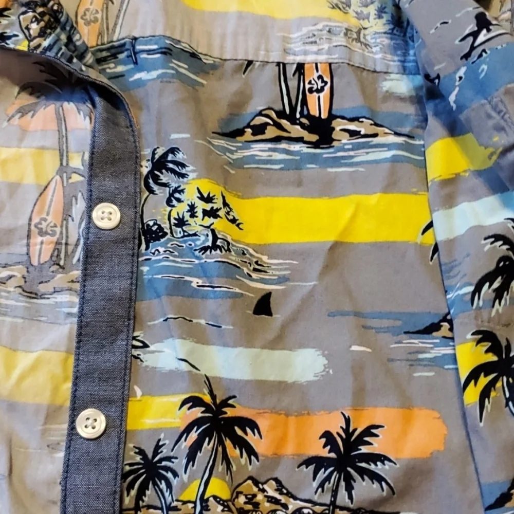 Gymboree Boy's Tropical Button Front Shirt, 5/6